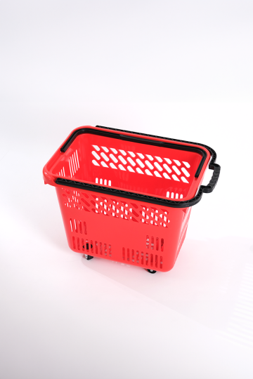 Tekerlekli Market Sepeti (Tekerlekli Alışveriş Sepeti) 54 L Kırmızı (1)