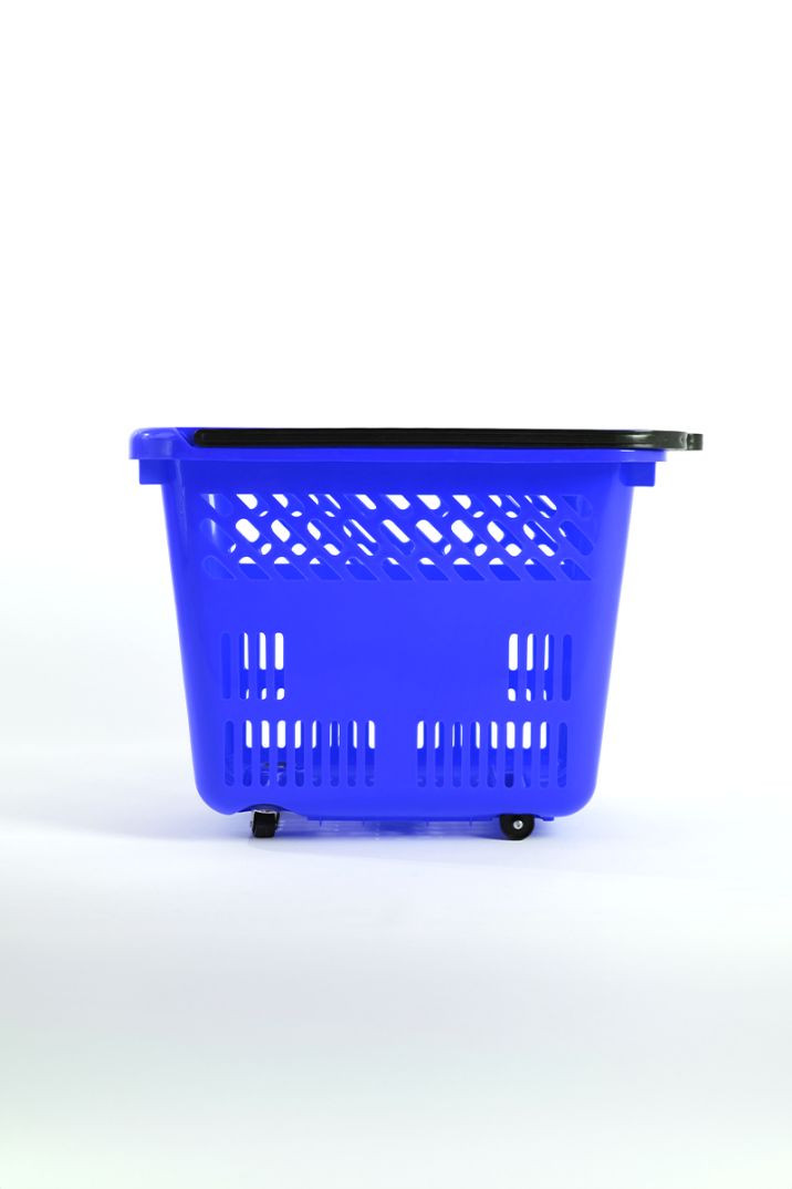 Tekerlekli Market Sepeti (Tekerlekli Alışveriş Sepeti) 54 L Mavi - 1