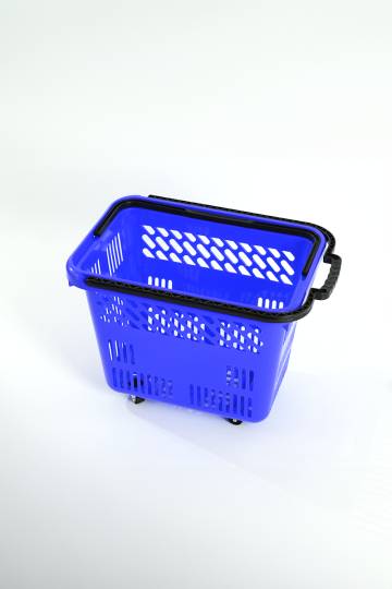 Tekerlekli Market Sepeti (Tekerlekli Alışveriş Sepeti) 54 L Mavi (1)