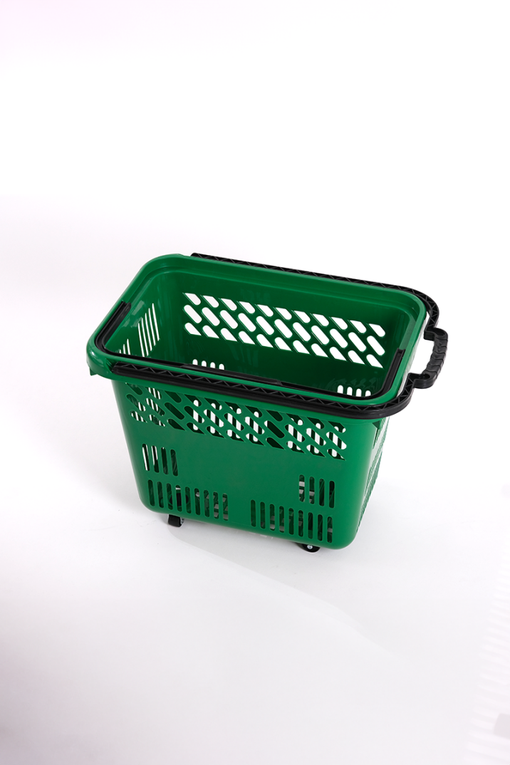 Tekerlekli Market Sepeti (Tekerlekli Alışveriş Sepeti) 54 L Yeşil - 2