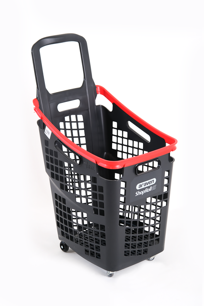 Tekerlekli Market Sepeti (Tekerlekli Alışveriş Sepeti) 65 L Kırmızı - 3