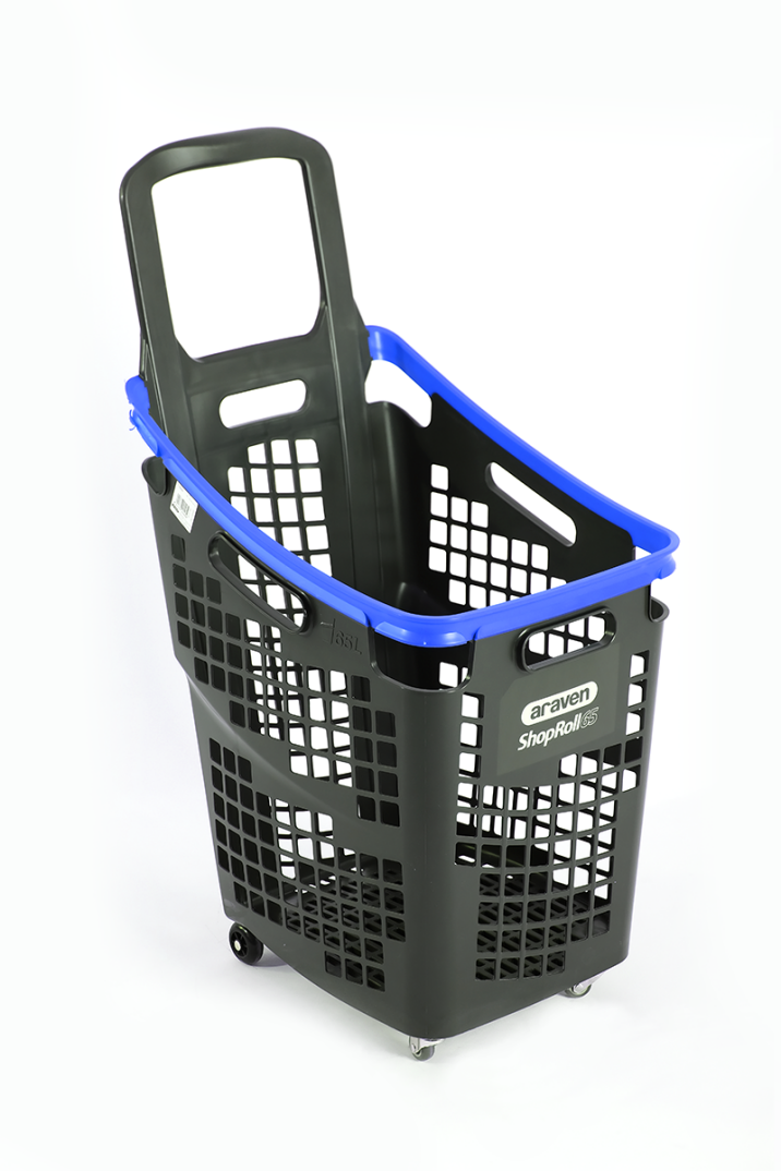 Tekerlekli Market Sepeti (Tekerlekli Alışveriş Sepeti)  65 L Mavi - 3