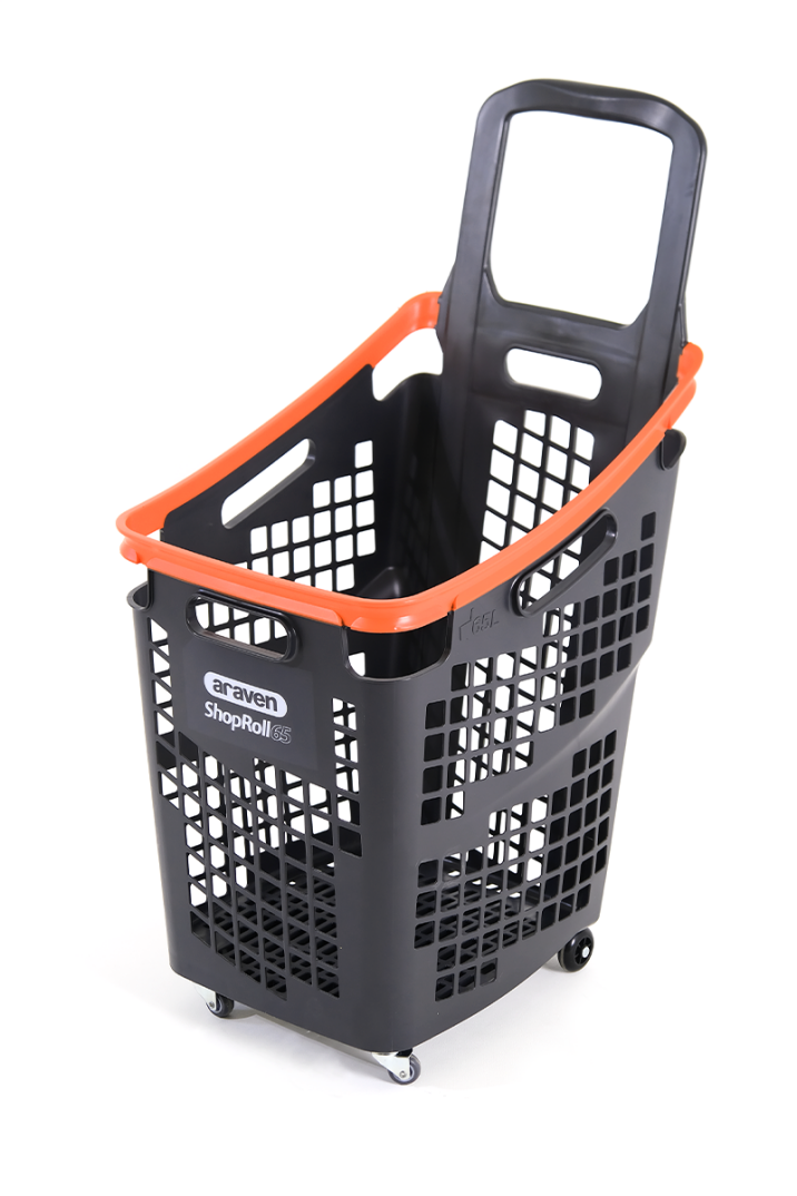 Tekerlekli Market Sepeti (Tekerlekli Alışveriş Sepeti)  65 L Turuncu - 3