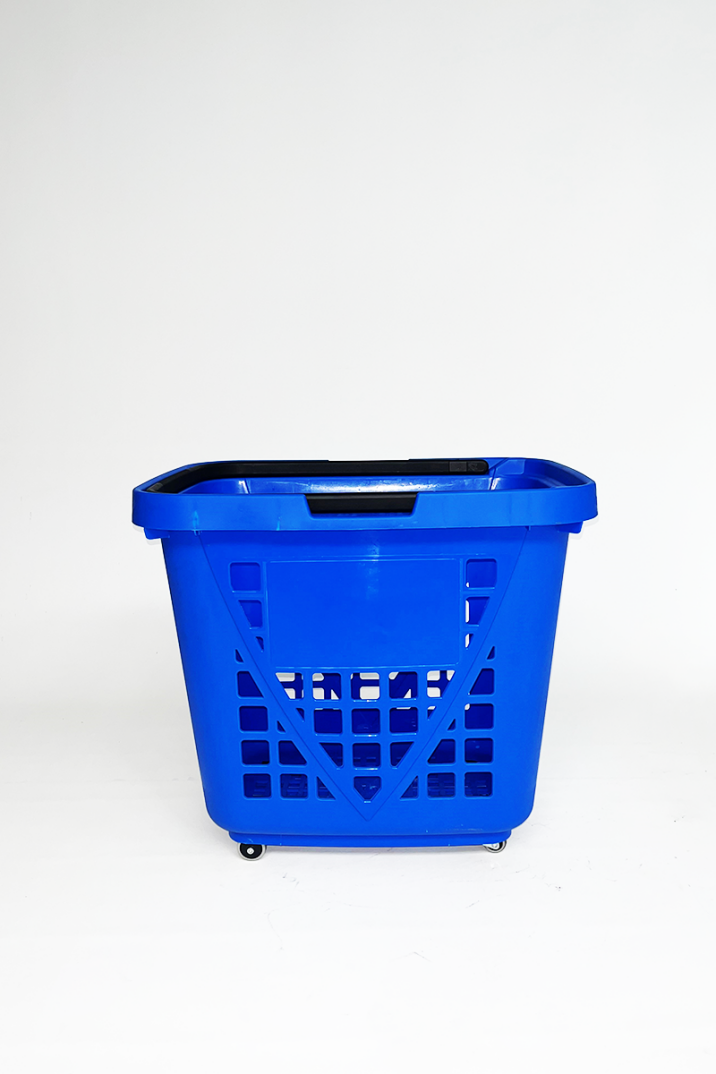 Tekerlekli Market Sepeti (Tekerlekli Alışveriş Sepeti) 80 L Mavi - 1