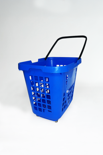 Tekerlekli Market Sepeti (Tekerlekli Alışveriş Sepeti) 80 L Mavi - 3