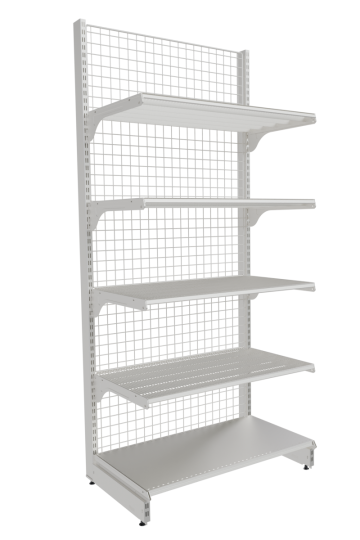 Tel Arka Panolu Tel Raflı Duvar Reyonu 2270x1000x500 mm Beyaz