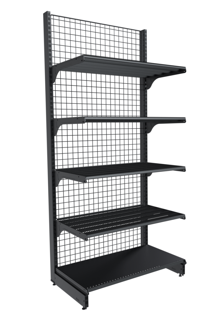 Tel Arka Panolu Tel Raflı Duvar Reyonu 227x1000x500 mm Antrasit - 1